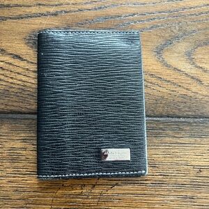 Salvatore Ferragamo Textured Black Card Holder